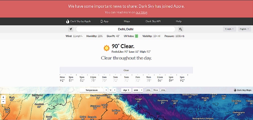 Apple Acquires Weather Prediction App Dark Sky Announces End Of