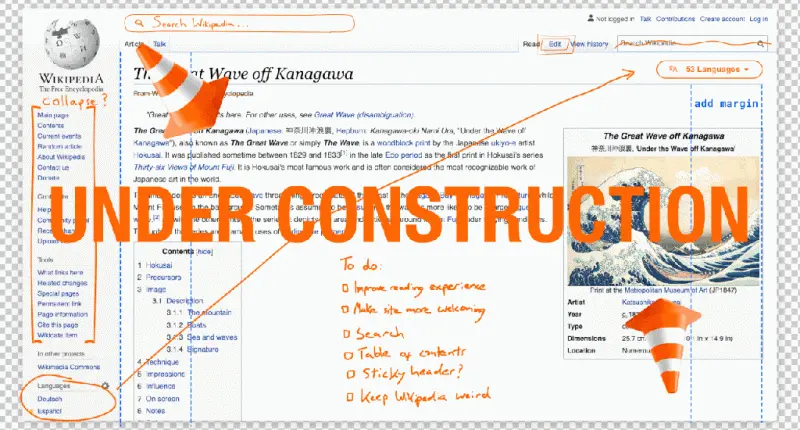 Wikipedia new layout