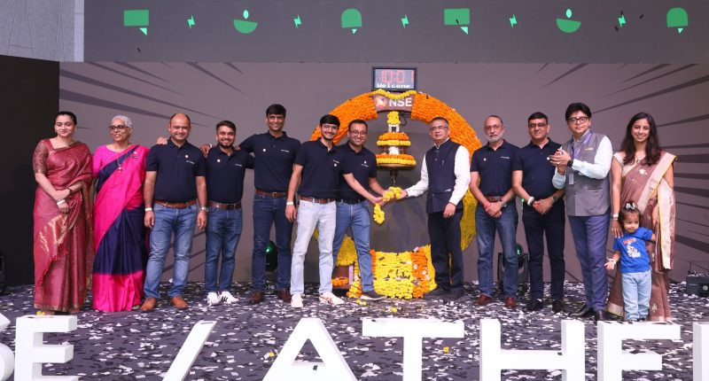 Ather Energy management team at the company's NSE listing in India