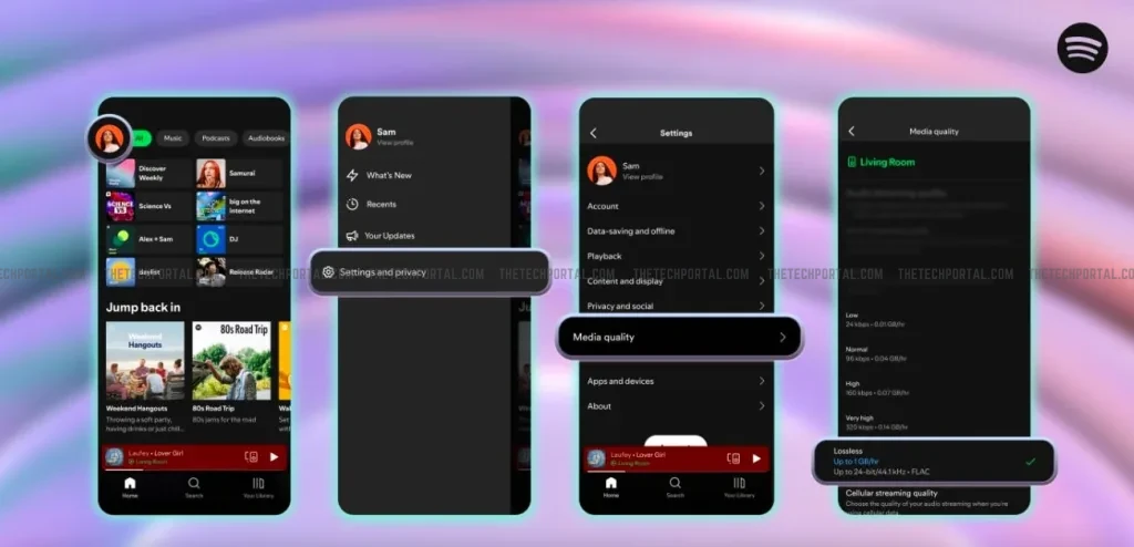 spotify lossless audio
