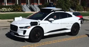 A Waymo Jaguar self driving car in San Francisco