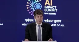 Sam Altman speaks at the AI Impact Summit India 2026