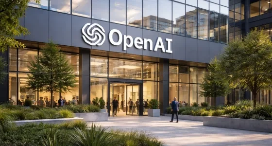 An AI generated image of OpenAI's office building